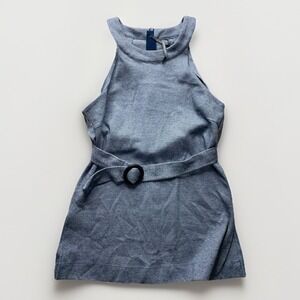 Anthropologie Knit Halter Top Sleeveless Zipper Cotton Casual Coquette Women XS